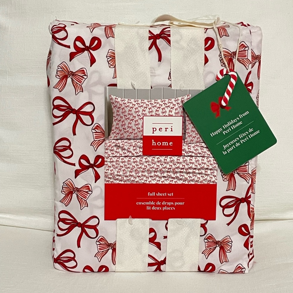 Peri Home Holiday Bows Full Sheet Set